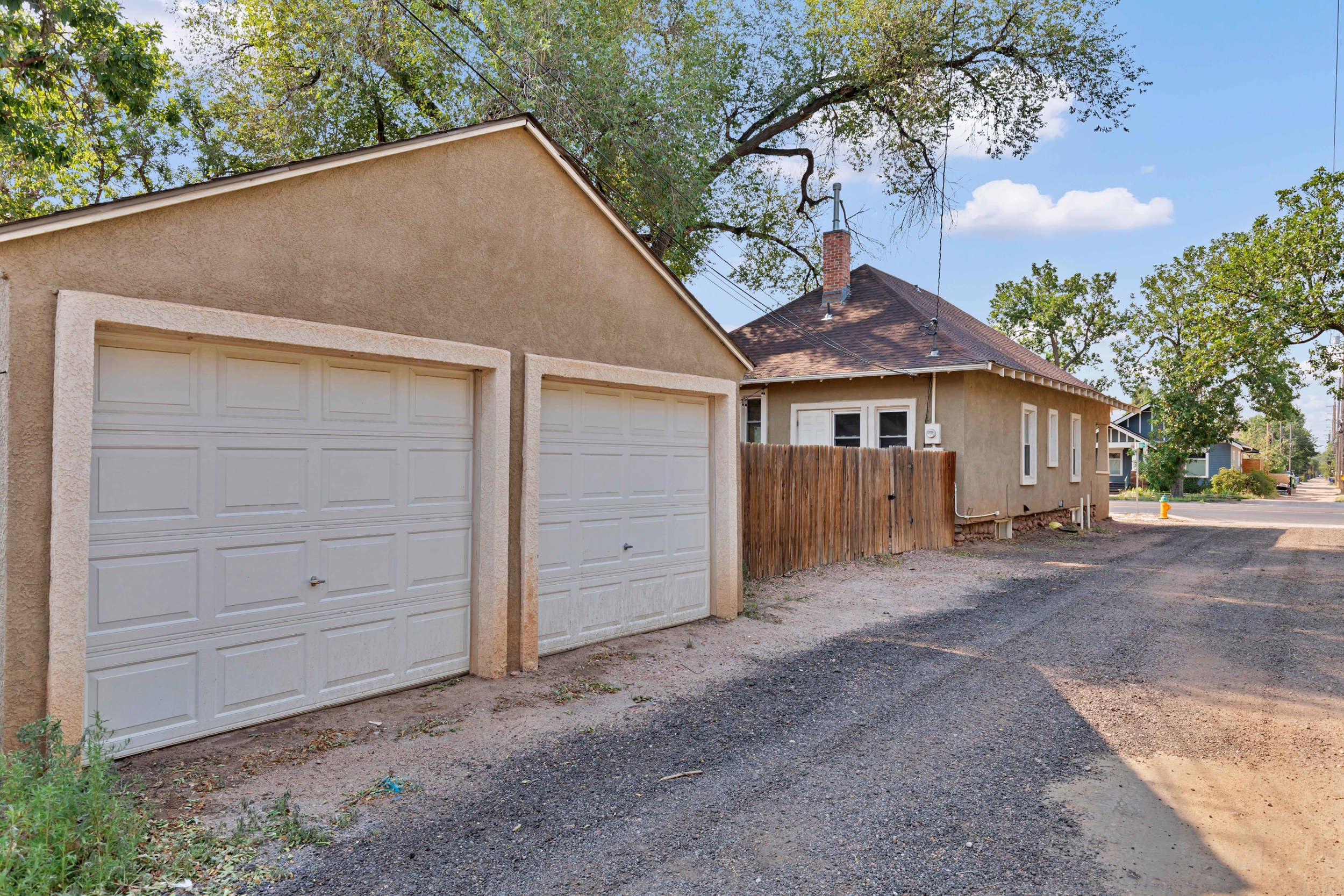 Detached two-car garage off the alley